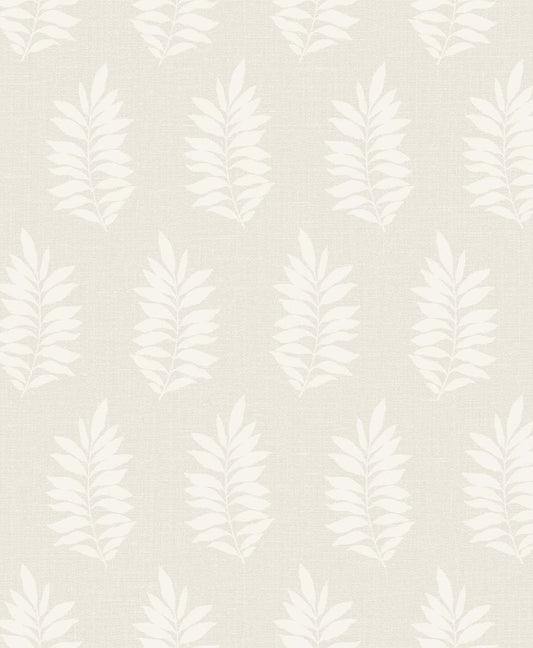 Seabrook Designs The Simple Life Pinnate Silhouette Botanical Contemporary Off-White Matte Sidewall - SL80303