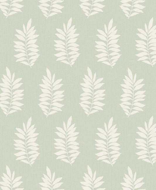 Seabrook Designs The Simple Life Pinnate Silhouette Botanical Contemporary Green Matte Sidewall - SL80304