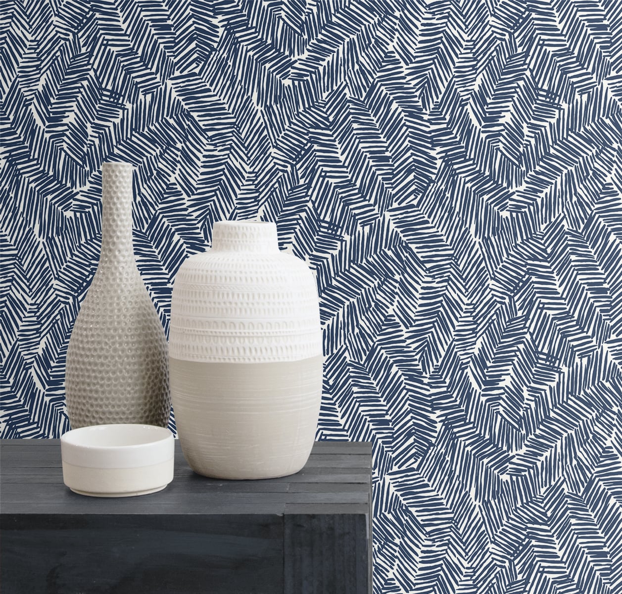 Seabrook Designs The Simple Life Lush Abstract Contemporary Blue Matte  - SL80402