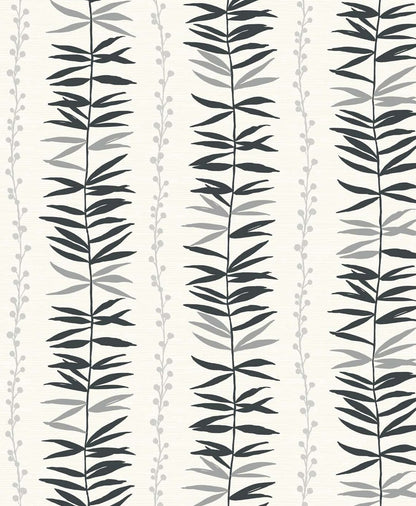 Seabrook Designs The Simple Life Summer Garland Botanical Contemporary Black Matte  - SL80500