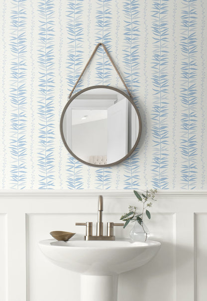 Seabrook Designs The Simple Life Summer Garland Botanical Contemporary Blue Matte  - SL80502
