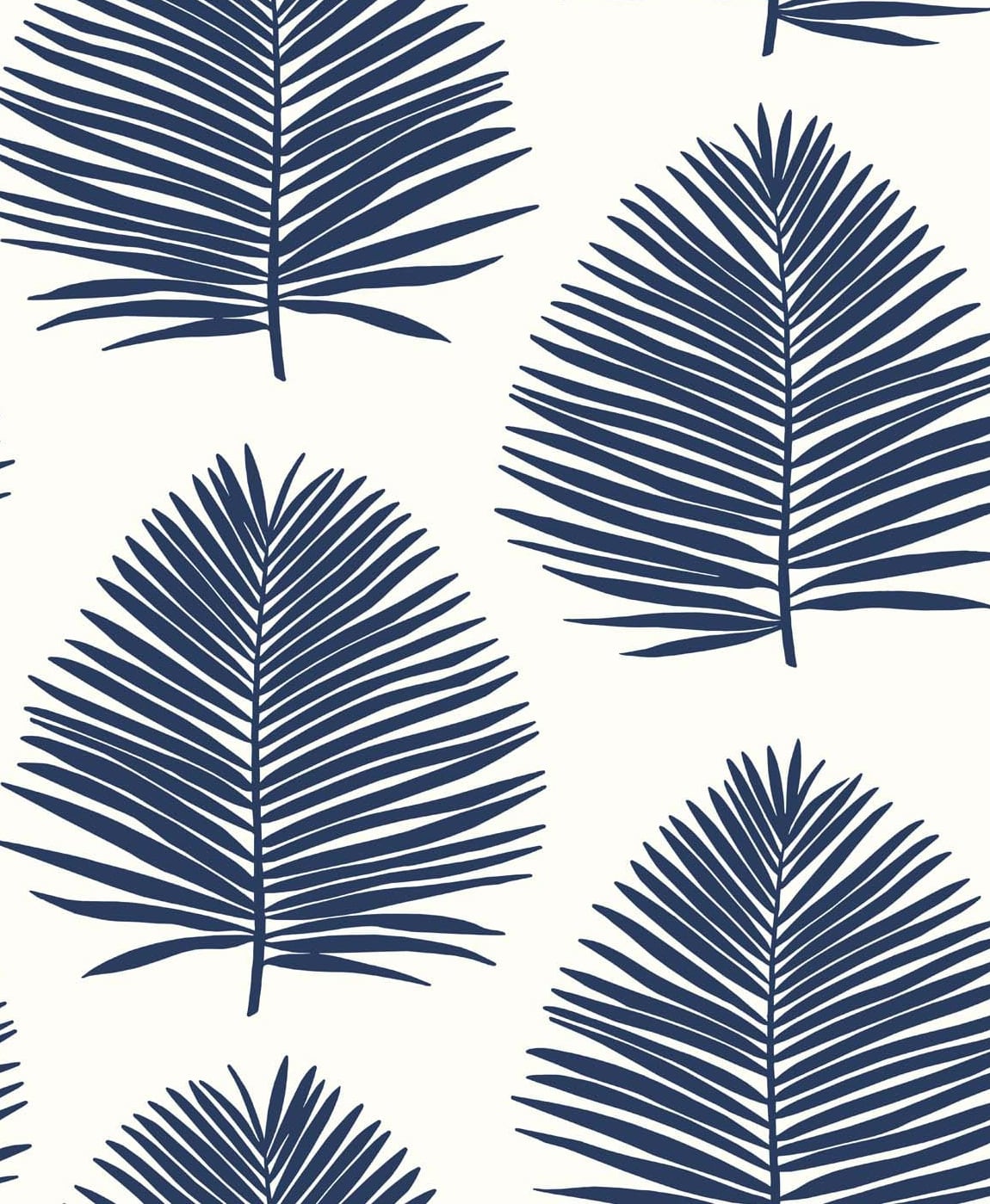 Seabrook Designs The Simple Life Island Palm Palm Leaf Coastal Blue Matte Sidewall - SL80702