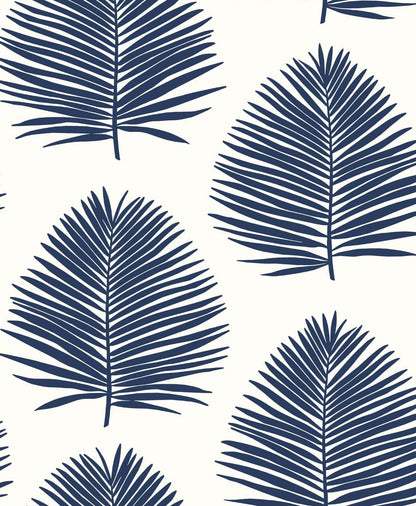 Seabrook Designs The Simple Life Island Palm Palm Leaf Coastal Blue Matte  - SL80702