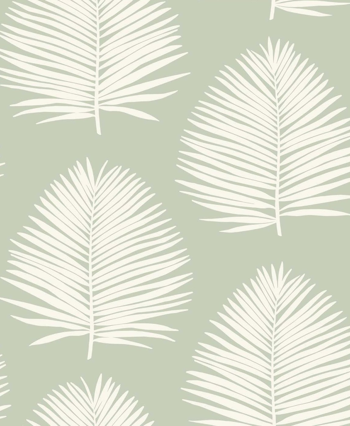 Seabrook Designs The Simple Life Island Palm Palm Leaf Coastal Green Matte Sidewall - SL80704