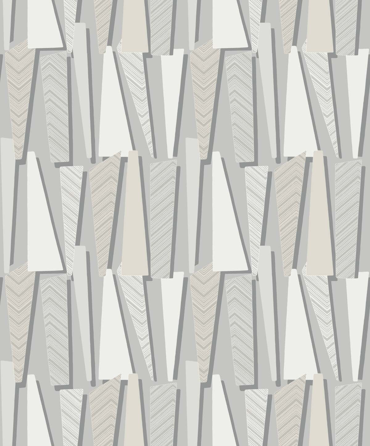 Seabrook Designs The Simple Life Geometric Shadows Geometric Contemporary Grey Matte Sidewall - SL80806