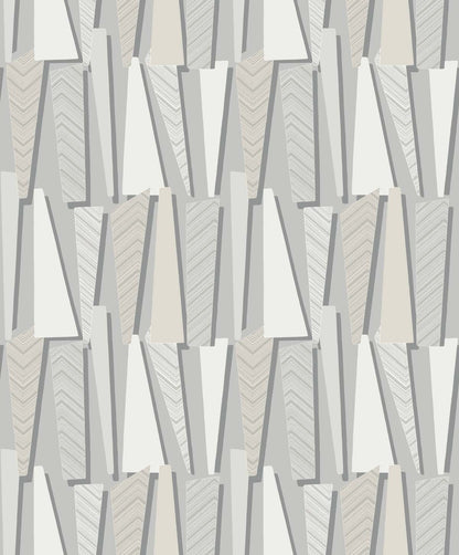 Seabrook Designs The Simple Life Geometric Shadows Geometric Contemporary Grey Matte  - SL80806