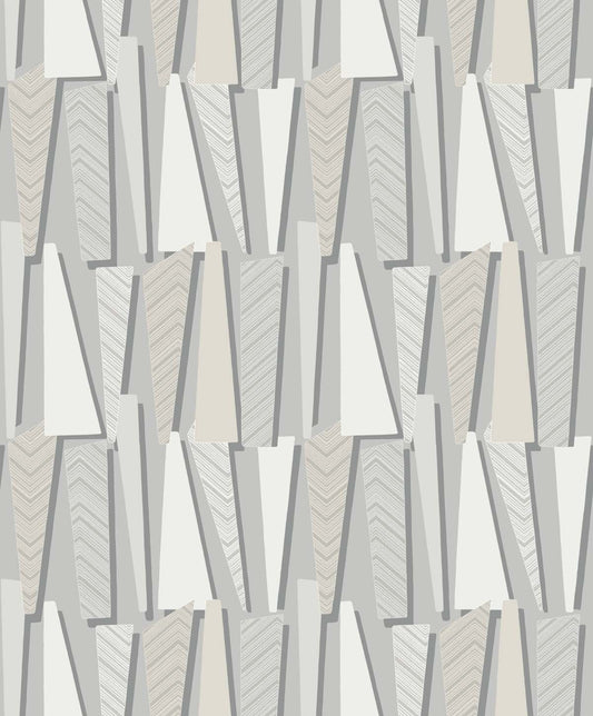 Seabrook Designs The Simple Life Geometric Shadows Geometric Contemporary Grey Matte Sidewall - SL80806