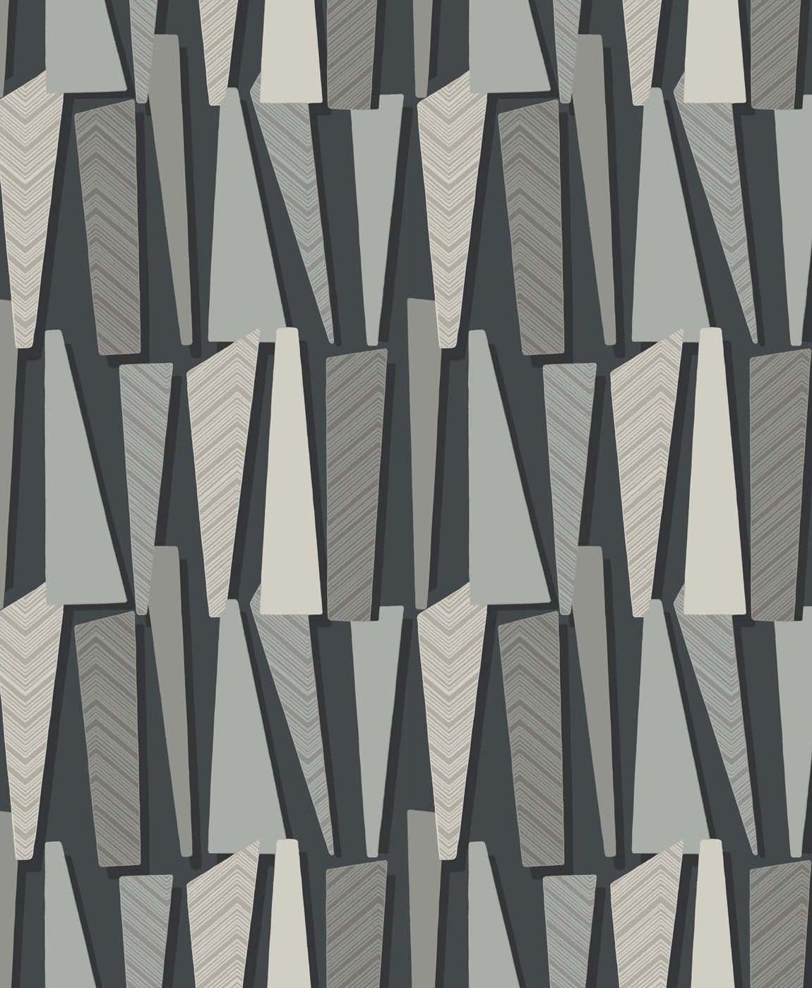 Seabrook Designs The Simple Life Geometric Shadows Geometric Contemporary Grey Matte Sidewall - SL80810