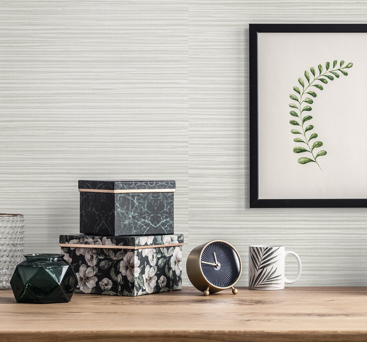 Seabrook Designs The Simple Life Calm Seas Striped Contemporary Off-White Matte  - SL80900