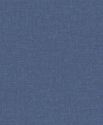 Blue linen fabric swatch with subtle texture, rectangular shape, suitable for garments or upholstery.