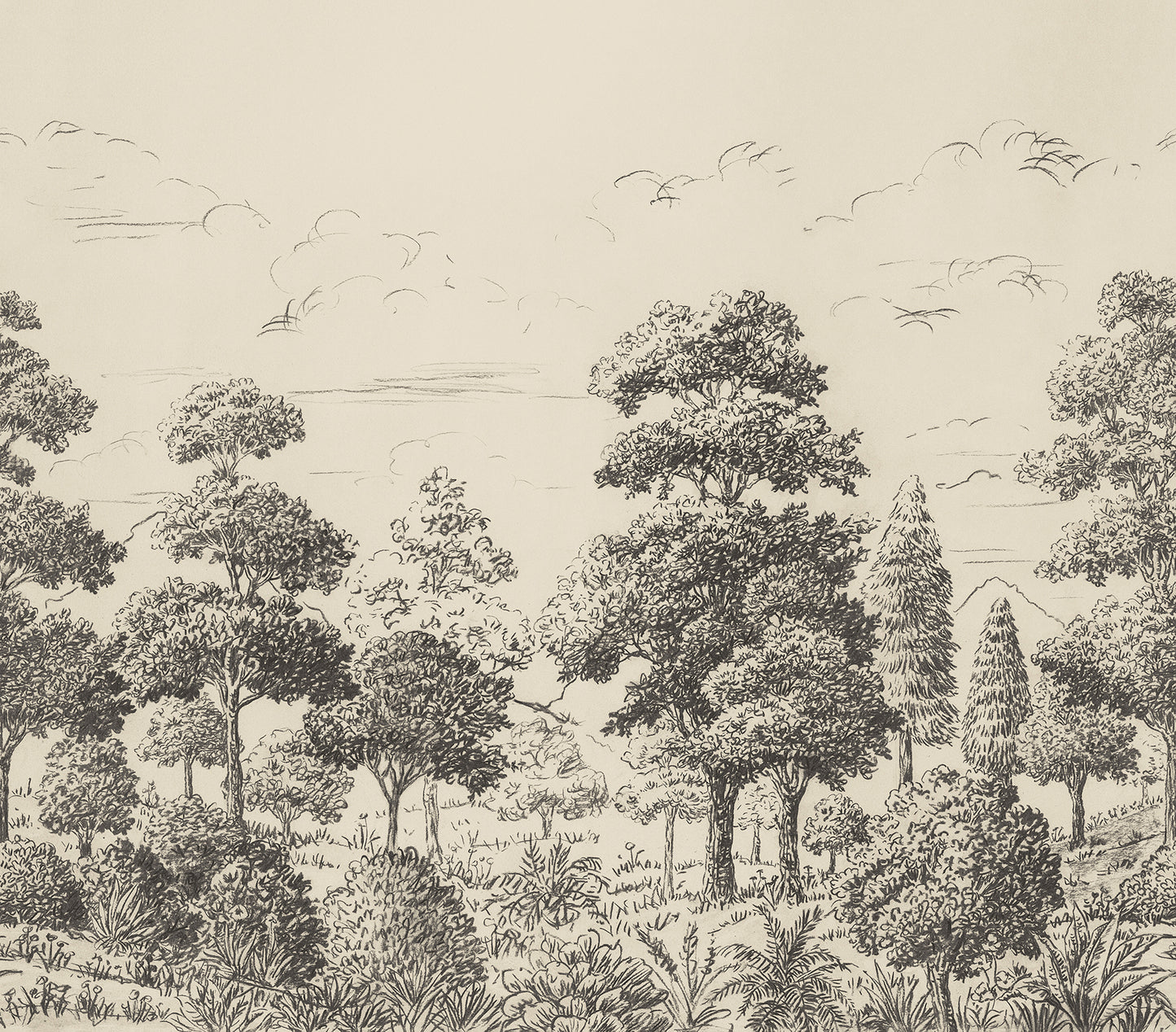 York Wallcoverings WallPops Sylva Parchment Self Adhesive Mural Botanical Transitional Parchment  Current Peel & Stick - SLM6459