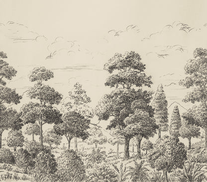 York Wallcoverings WallPops Sylva Parchment Self Adhesive Mural Botanical Transitional Parchment  Current Peel & Stick - SLM6459