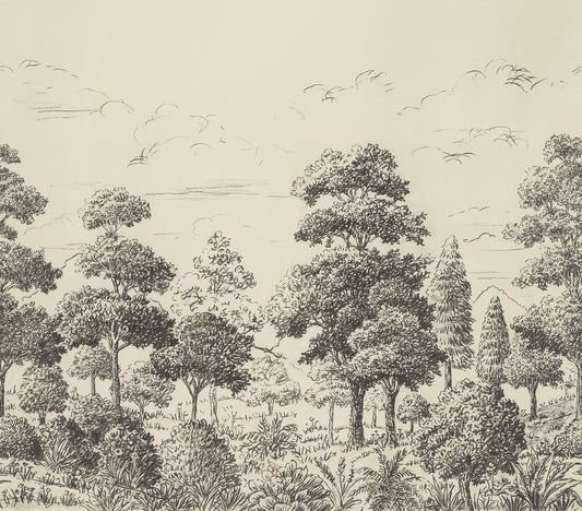 York Wallcoverings WallPops Sylva Parchment Self Adhesive Mural Botanical Transitional Parchment  Current Peel & Stick - SLM6459