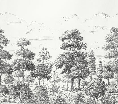 York Wallcoverings WallPops Sylva Black Self Adhesive Mural Botanical Transitional Black  Current Peel & Stick - SLM6460