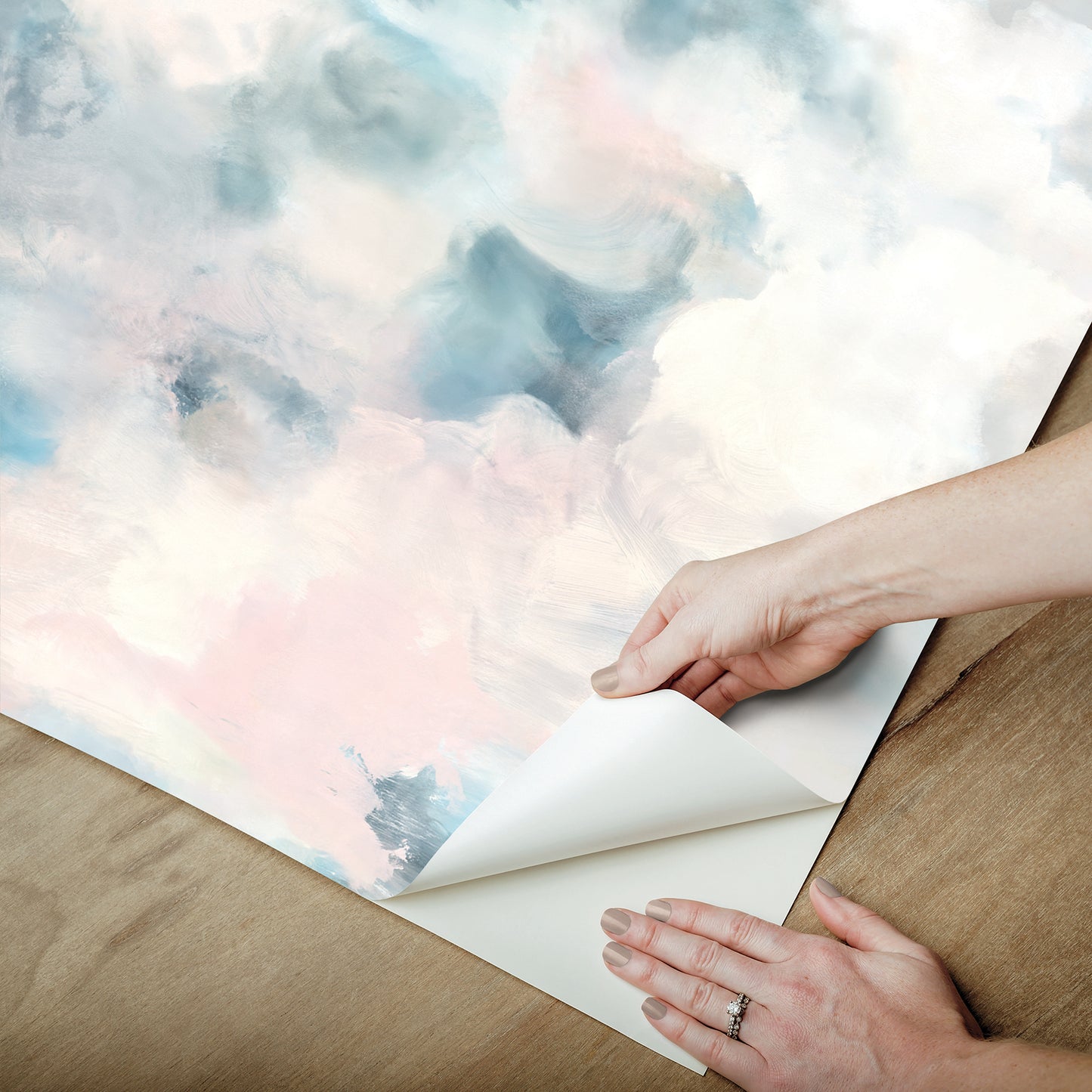 York Wallcoverings WallPops Nimbus Blue Self Adhesive Mural Nature Transitional Blue  Current Peel & Stick - SLM6461