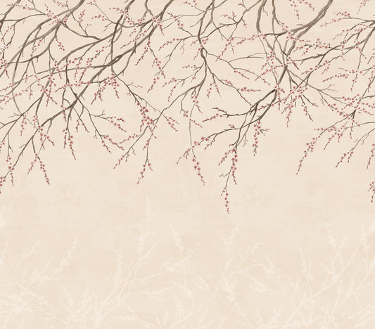 York Wallcoverings WallPops Hanami Pink Self Adhesive Mural Graphics Transitional Pink  Current Peel & Stick - SLM6463