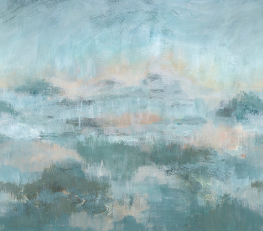 York Wallcoverings WallPops Mirage Blue Self Adhesive Mural Nature Transitional Blue  Current Peel & Stick - SLM6465