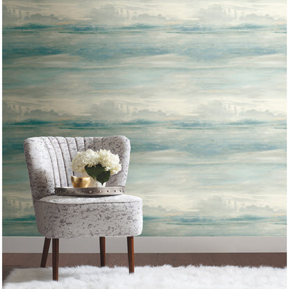 York Wallcoverings Best Sellers Soothing Mists Scenic Light Blue Wallpaper  Modern and Transitional Blues   - SO2432
