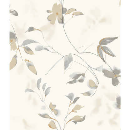 York Wallcoverings Best Sellers Linden Flower Tan Wallpaper  Florals and Flowers Neutrals   - SO2444