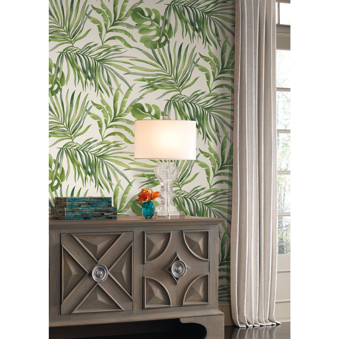 York Wallcoverings Best Sellers Paradise Palm Green Wallpaper  Bohemian Greens   - SO2450