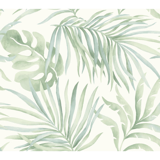 York Wallcoverings Blues II Paradise Palm Light Green Wallpaper  Botanical Greens   - SO2452
