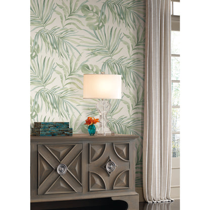 York Wallcoverings Blues II Paradise Palm Light Green Wallpaper  Botanical Greens   - SO2452