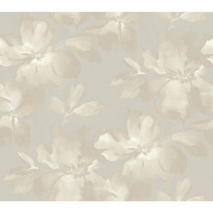 York Wallcoverings Shimmering Finishes Midnight Blooms Grey Wallpaper  Florals and Flowers Greys   - SO2472
