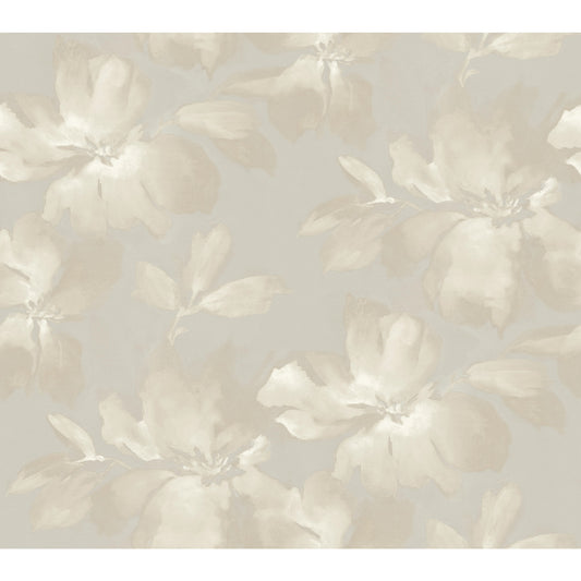 York Wallcoverings Shimmering Finishes Midnight Blooms Grey Wallpaper  Florals and Flowers Greys   - SO2472