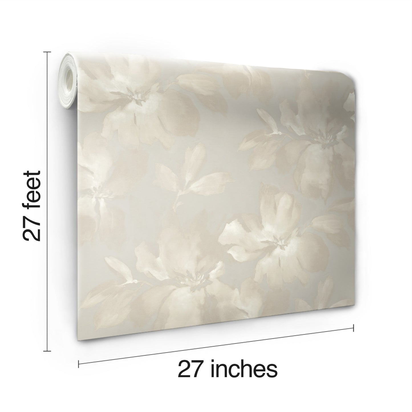 York Wallcoverings Shimmering Finishes Midnight Blooms Grey Wallpaper  Florals and Flowers Greys   - SO2472