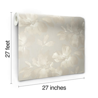York Wallcoverings Shimmering Finishes Midnight Blooms Grey Wallpaper  Florals and Flowers Greys   - SO2472