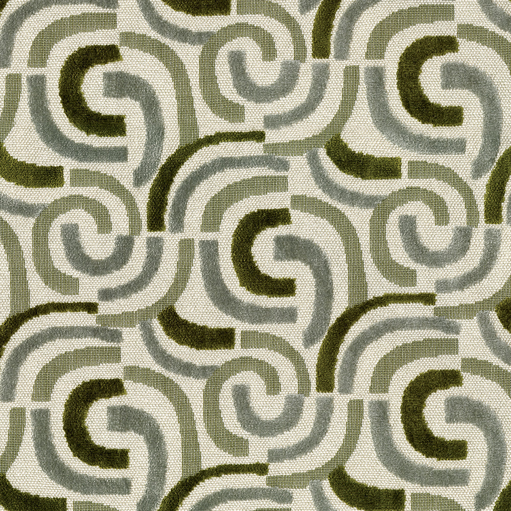 NICHOLASJOHN INC Soleilalla-Green Geometric   Fabric - NJ26-3905