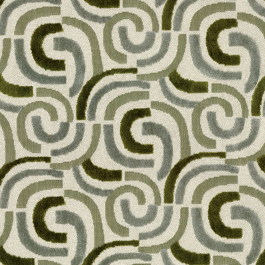 NICHOLASJOHN INC Soleilalla-Green Geometric   Fabric - NJ26-3905