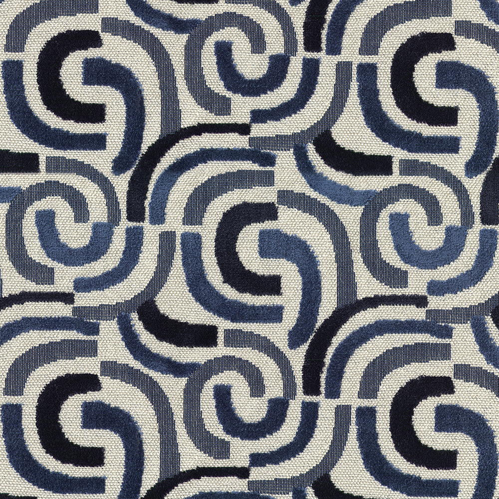 NICHOLASJOHN INC Soleilalla-Navy Geometric   Fabric - NJ26-3906