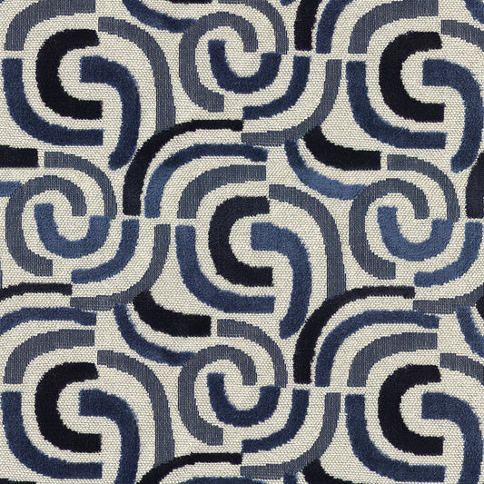 NICHOLASJOHN INC Soleilalla-Navy Geometric   Fabric - NJ26-3906