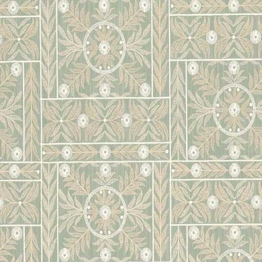 STOUT TEXTILES  MULTIPURPOSE,EMBROIDERIES TRANSITIONAL,, FLORAL SEAFOAM,SEAMIST   - SONN-2