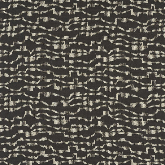 JF Fabrics Crypton Home SOUNDWAVE 97 Fabric Stripe, Contemporary Black, Grey, Cream  Woven, Jacquard - 8946397 J8921