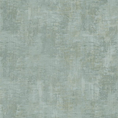 Muted sage-green textured wallcovering with an abstract brushstroke pattern and distressed look.