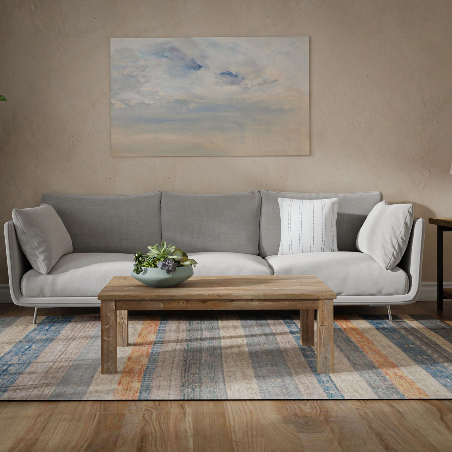 Rectangular rug, 10' x 13'.
