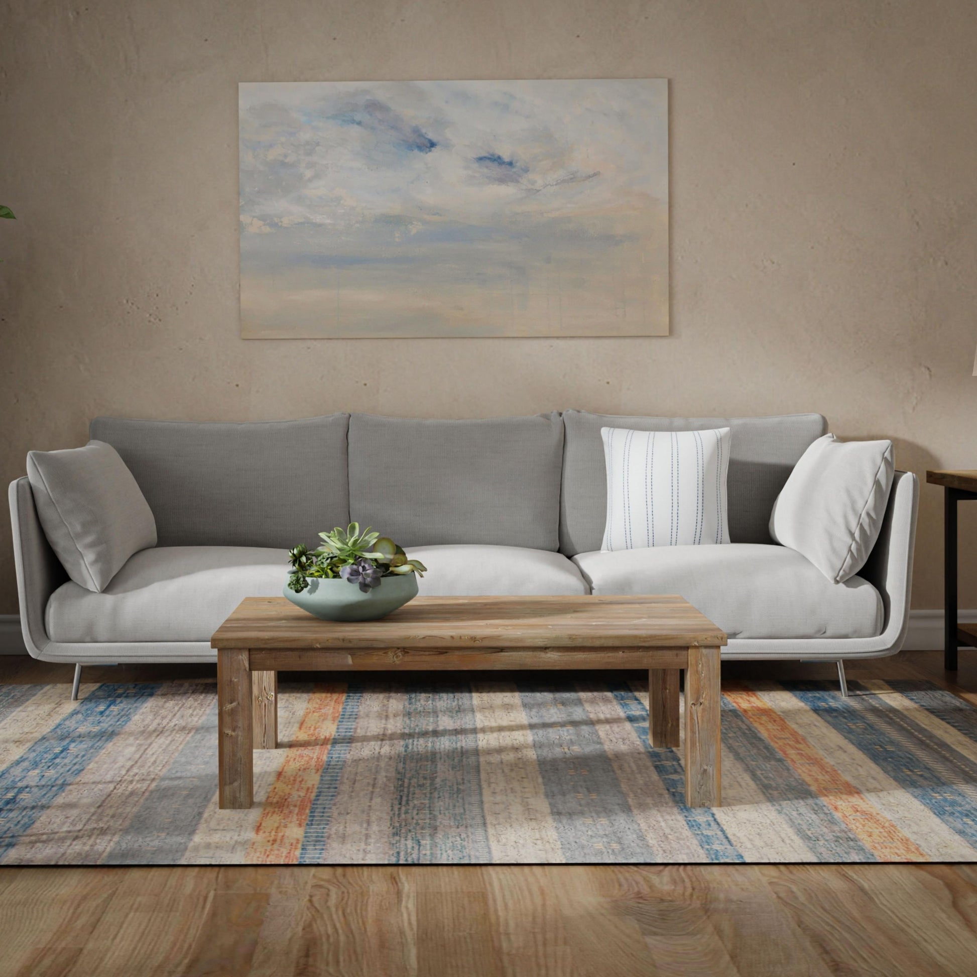 Rectangular rug, 10' x 13'.