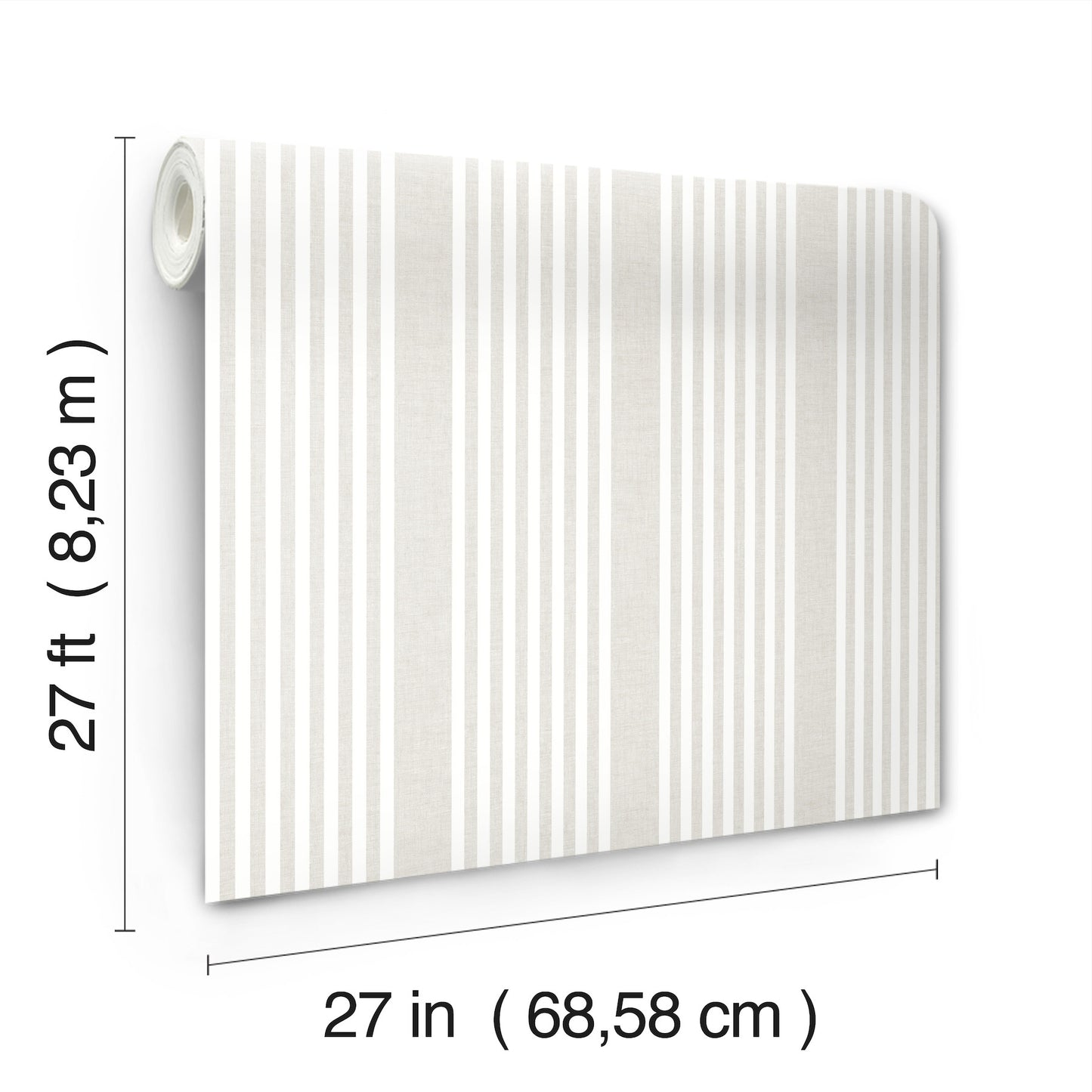 York Wallcoverings Magnolia Home 4 French Linen Stripe Stripes Farmhouse Beige   - SR1581MH