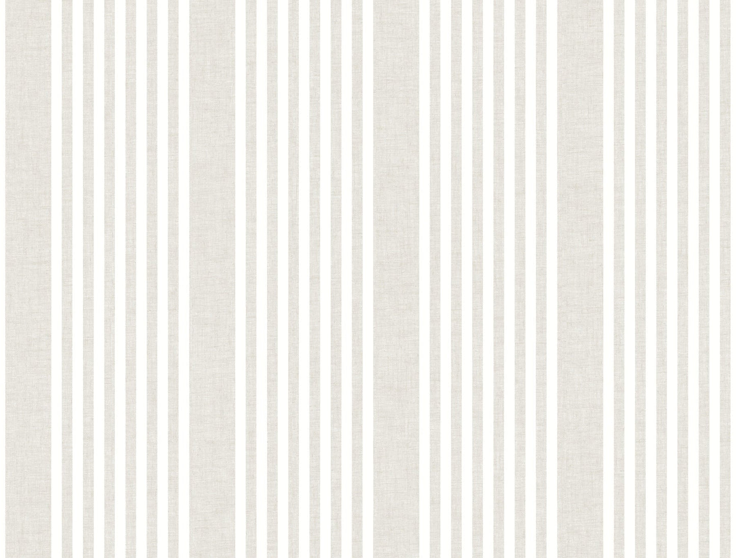 Cream linen-textured wallpaper with alternating beige vertical stripes for a classic striped wall look.