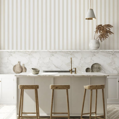 Galerie Wallcoverings Style Sisters Thin Stripe Natural Galerie Wallcoverings  Beige   - SS21230