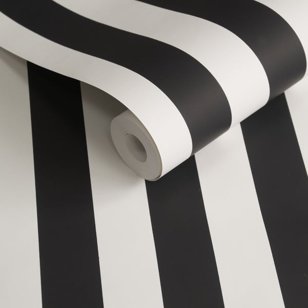 Galerie Wallcoverings Style Sisters Thin Stripe Black Galerie Wallcoverings  Black   - SS21231