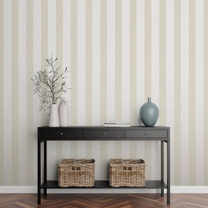 Galerie Wallcoverings Style Sisters Medium Stripe Natural Galerie Wallcoverings  Beige   - SS21232