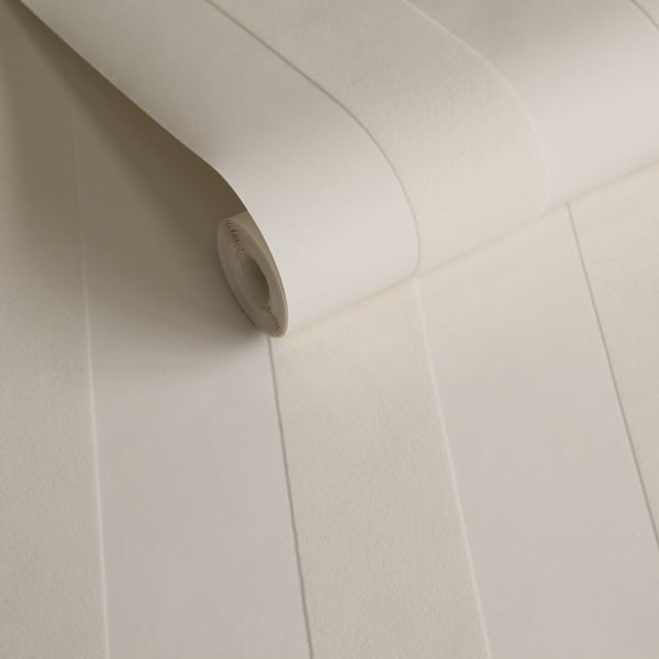 Galerie Wallcoverings Style Sisters Flock Stripe White Galerie Wallcoverings  White   - SS21238