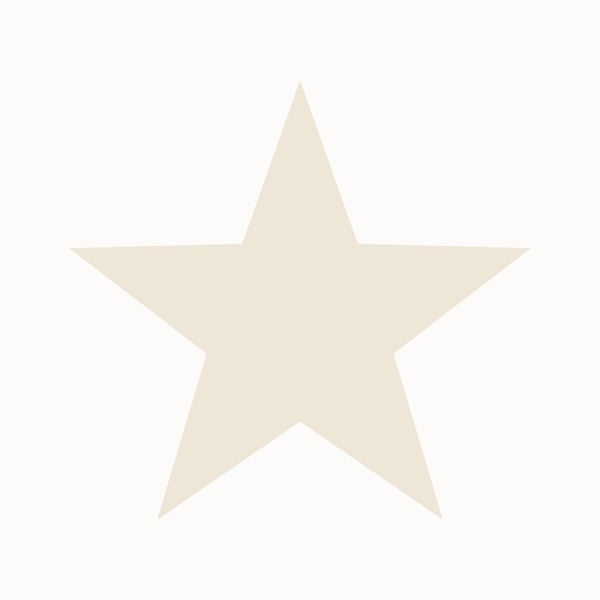 Beige five-point star pattern on a soft cream wallcovering background.