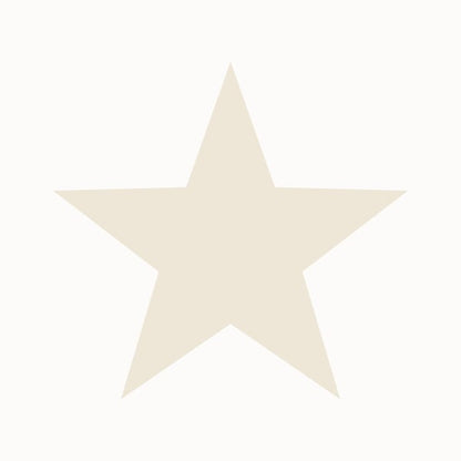 Beige five-point star pattern on a soft cream wallcovering background.