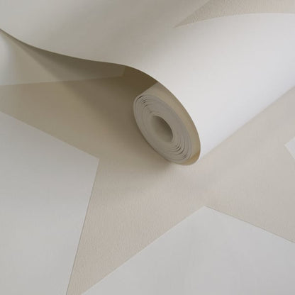 Wallpaper roll with a cylindrical core resting on a light beige surface.