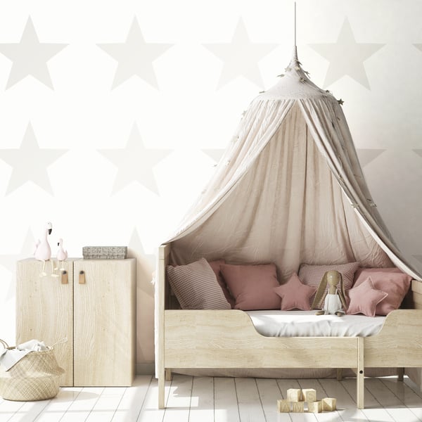 Galerie Wallcoverings Style Sisters Single Star Pearl Galerie Wallcoverings  White   - SS21247