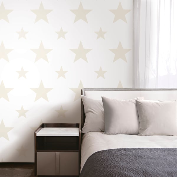 Galerie Wallcoverings Style Sisters Double Star Natural Galerie Wallcoverings  Beige   - SS21253